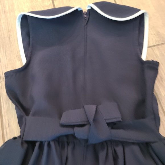 Bonnie Jean girls nautical navy blue and white sleeveless dress size 6X - Picture 7 of 11